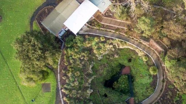 Engelbrecht Cave as seen from the air.