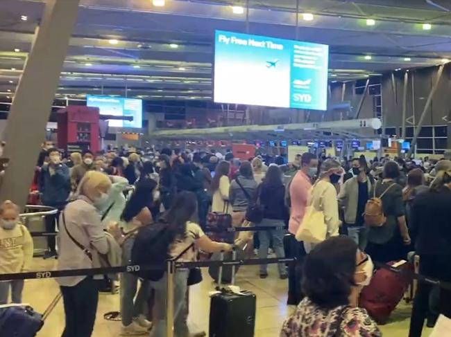 More queues at Sydney Airport domestic terminal today.