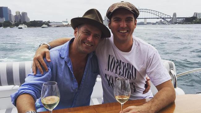 Karl and Peter Stefanovic enjoying a day on Sydney Harbour. Picture: Instagram