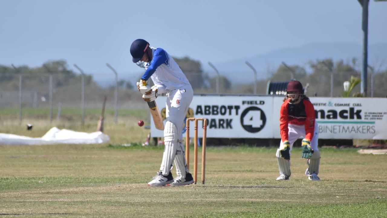 Proserpine U15s cricketer Grady Turner scores 101* in the Mackay Cricket Association competition, October 23, 2021. Picture: Matthew Forrest