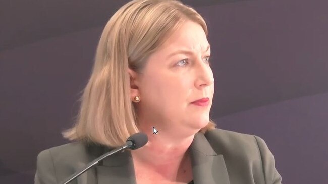 Kathrine Morgan-Wicks, the Department of Health secretary, giving evidence to the child sexual abuse commission of inquiry.