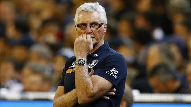 Mick Malthouse is out of contract at the end of the season. Picture: Wayne Ludbey