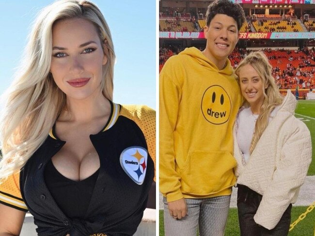 Paige Spiranac alongside Brittany Matthews and Jackson Mahomes. Photo: Instagram.