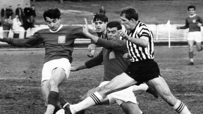 Steve Herczeg playing for Juventus (right).