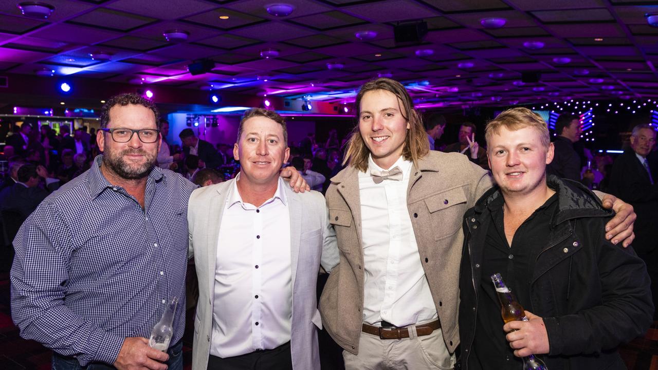 At the Downs and Western Housing and Construction Awards are (from left) Chris Ridley, Craig McNally, Hayden Nolan and Seth Thorton of Hughes Elite Builders at Rumours International, Friday, July 22, 2022. Picture: Kevin Farmer