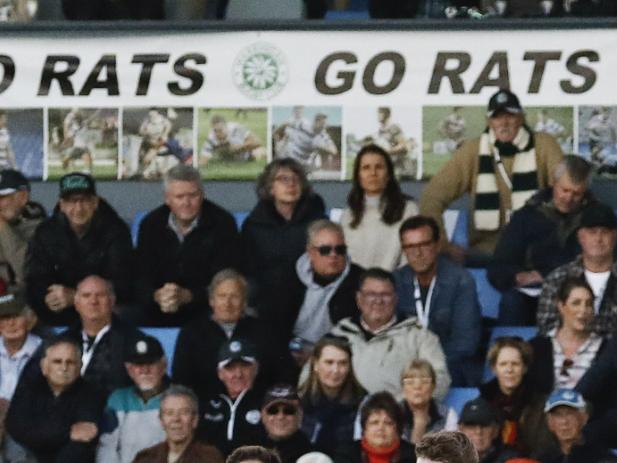 Warringahâ€™s scrum in front of a packed stand at Rat Park. Warringah v Manly (Northern Beaches Derby 2), Shute Shield Rd 16 at Pittwater Rugby Park. Rats def Marlins 28-23. Saturday 20th July 2019.  Â© Karen Watson