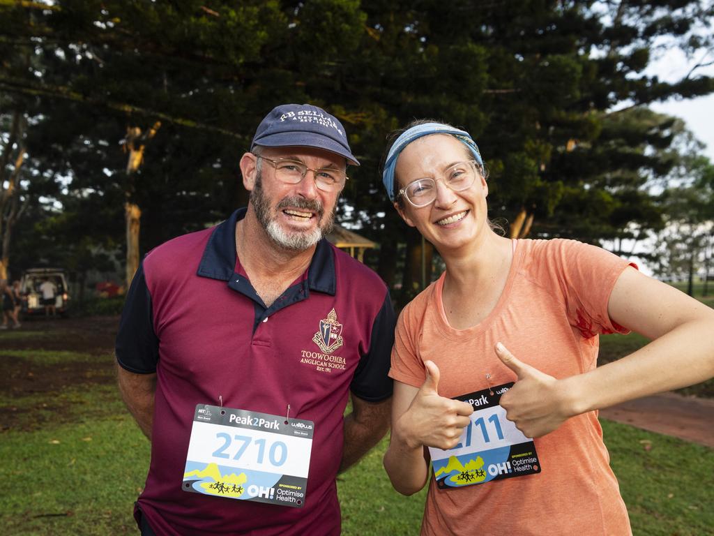 Team TAS members Tom Bradbury and Katey Parker at Peak2Park, Sunday, March 3, 2024. Picture: Kevin Farmer