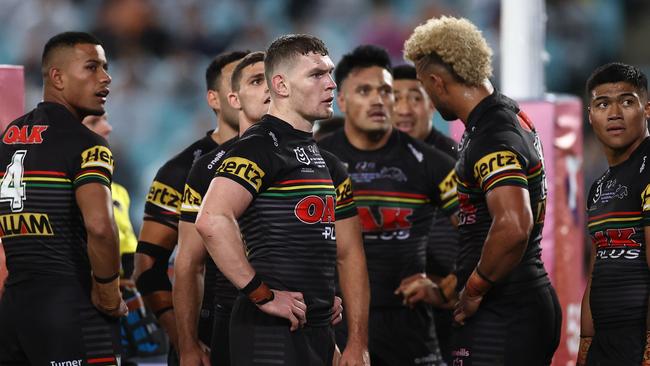 Dejected Panthers during their NRL grand final loss.