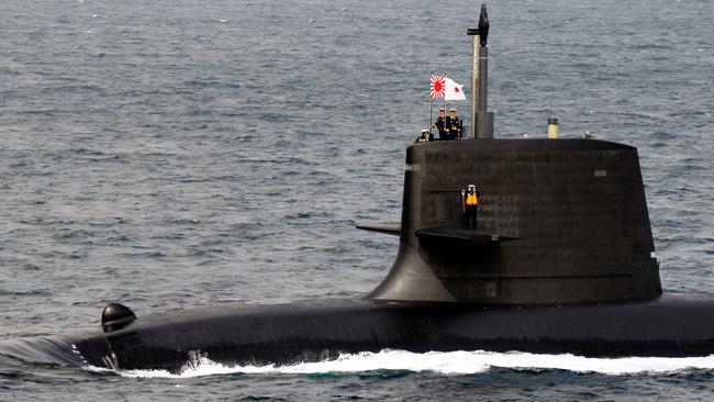 A Soryu class submarines off the Japanese coast. Picture: Kikuchi Masayuki