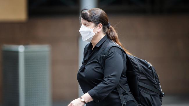 Fiona Austin leaves the Victorian County Court. Picture: Mark Stewart.