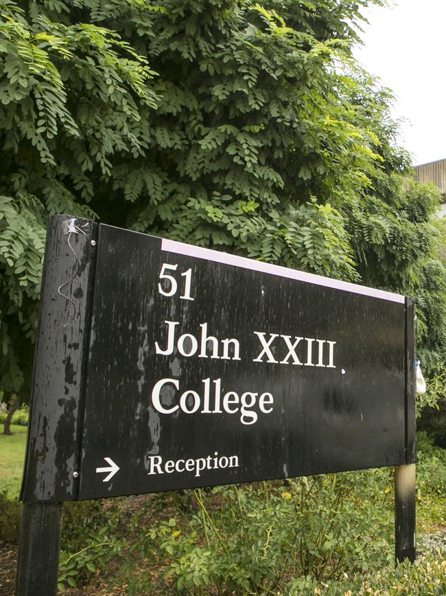 John XXIII College at ANU in Canberra. Picture: Keegan Carroll