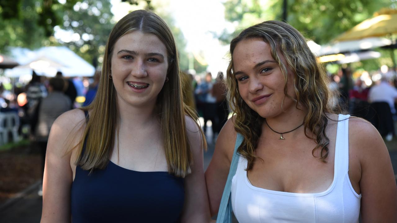 Poppy Roberts and Zara Ellis at City Park on Day 1 of Launceston's Festivale. Picture: Alex Treacy