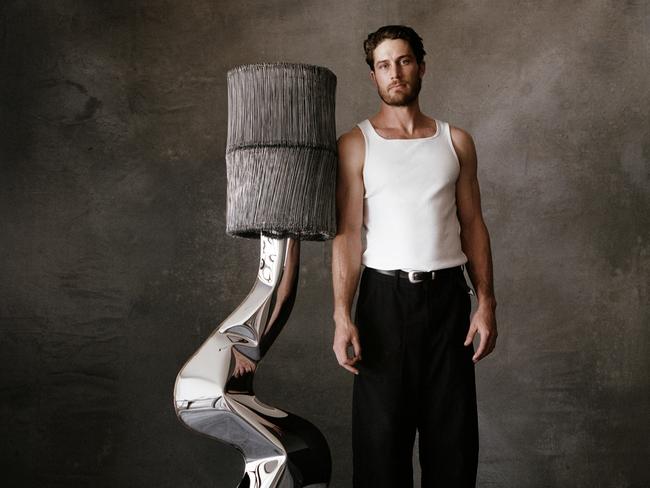 Designer Douglas Powell of Duzi Objects with his piece Lulu