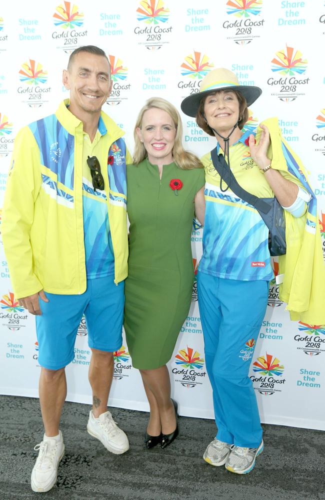 Minister Kate Jones with Rogers and Coulter. Picture Mike Batterham