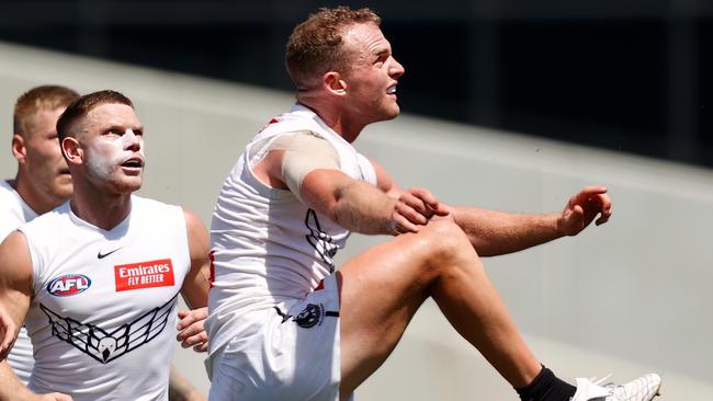 Mitchell in action in the match simulation (Photo by Michael Willson/AFL Photos via Getty Images)