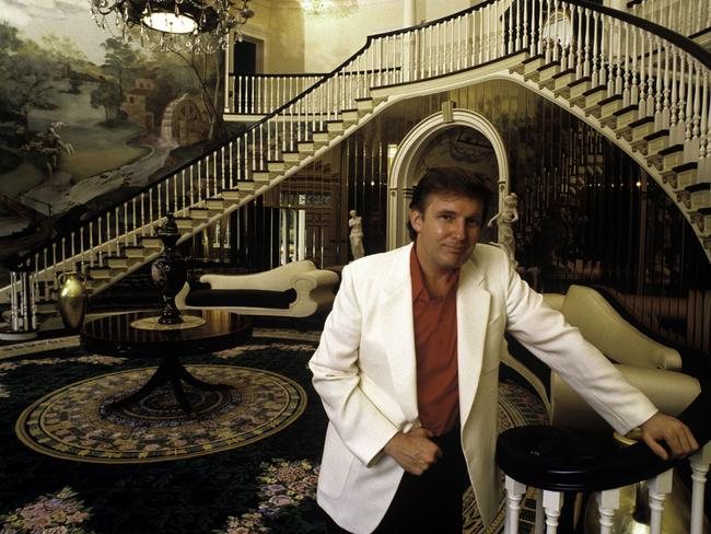 Donald Trump poses in the foyer of his home in August 1987 in Greenwich, Connecticut. Picture: McNally/Getty Images