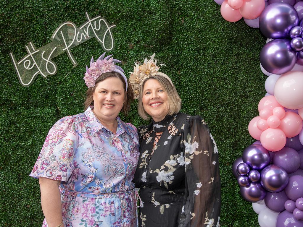 Leah Robinson (left) and Suzie Jackwitz. IEquine Toowoomba Weetwood Raceday - Clifford Park Saturday September 28, 2024 Picture: Bev Lacey