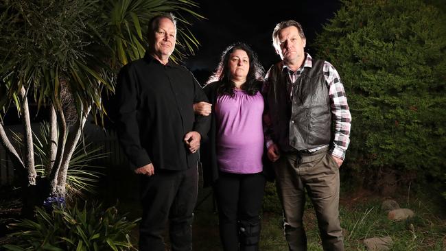 Brother Gus Searle with sister-in-law Deb Hayes and her partner Reg Searle. Picture: Nikki Davis-Jones