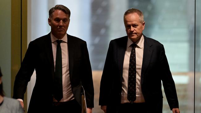 Deputy Labor leader Richard Marles, left, with NDIS Minister and former party leader Bill Shorten. Picture: Getty Images