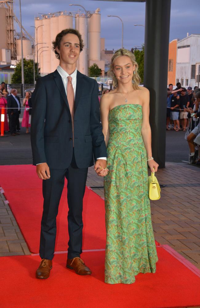 Toowoomba school formals. At the 2023 St Ursula's College formal is graduate Chloe Miles with her partner. Picture: Rhylea Millar