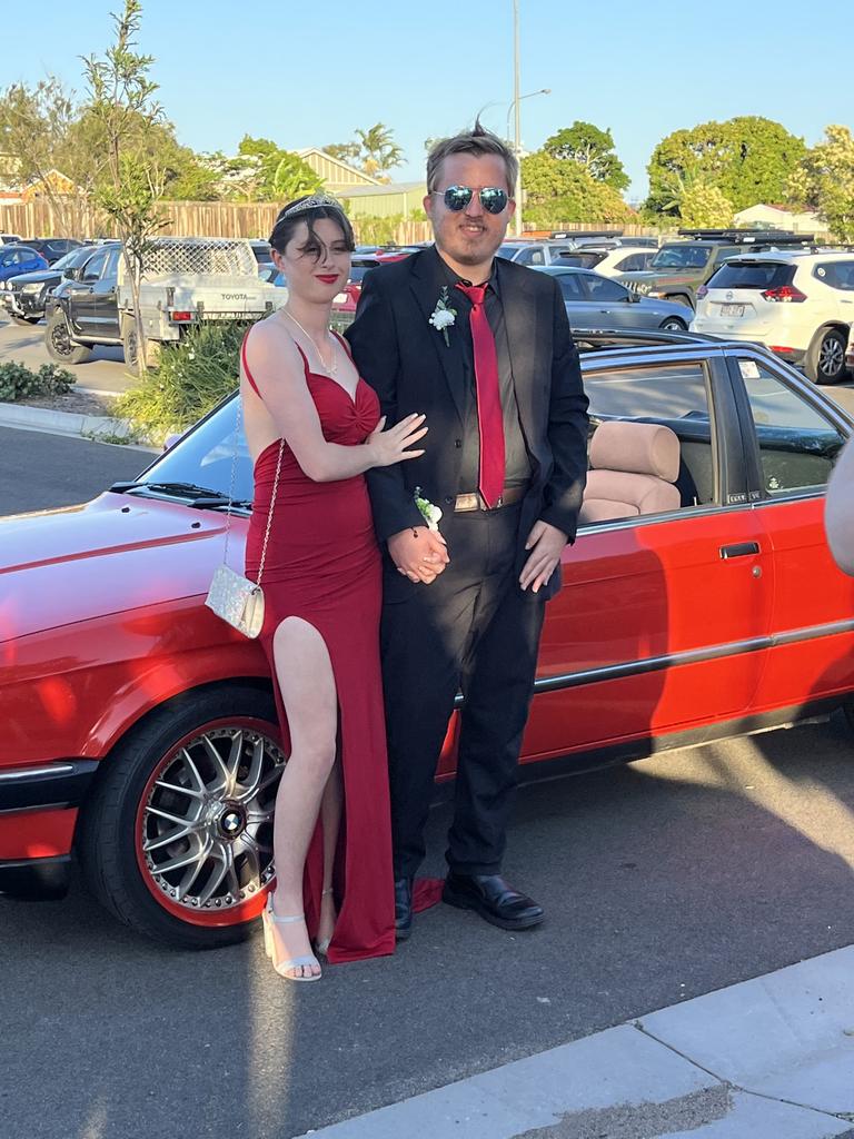William Tyler and Alana Dare arrive at the Aldridge State High School formal.