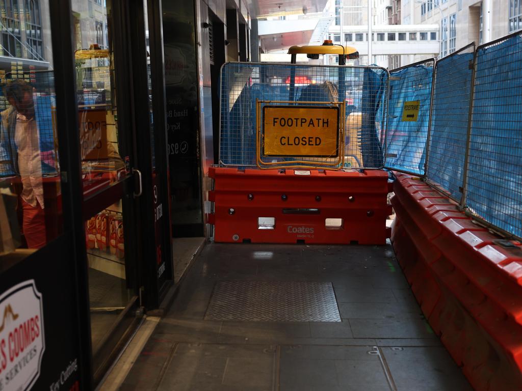 Business have been impacted by the construction of a new cycle path in Castlreagh St, Sydney. Picture: Rohan Kelly