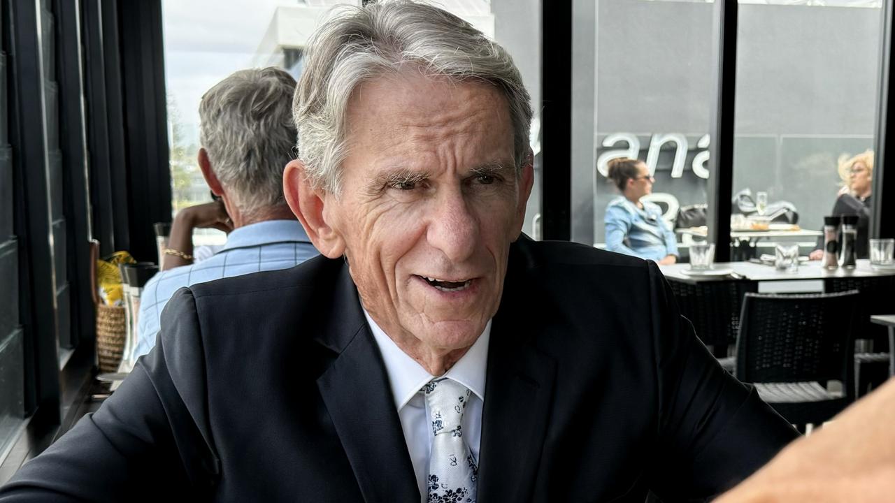 Gold Coast Solicitor Chris Nyst sits down with journalist Greg Stolz for a chat over a steak at Cavill’s Steak House at Runaway Bay. Picture: Scott Powick