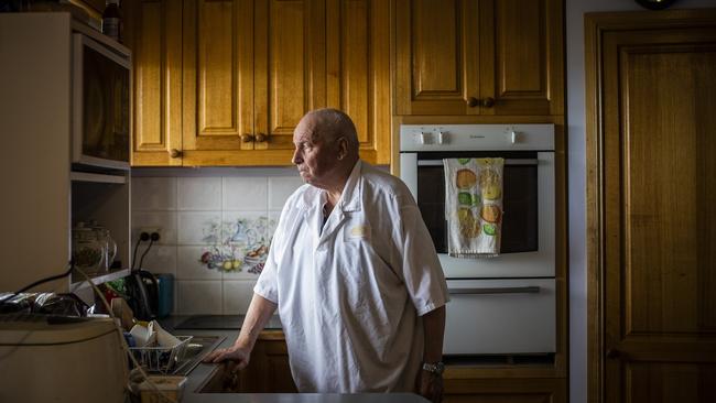 Butcher Philip "Robbo" Robinson at his home in Rosetta. Picture: Richard Jupe