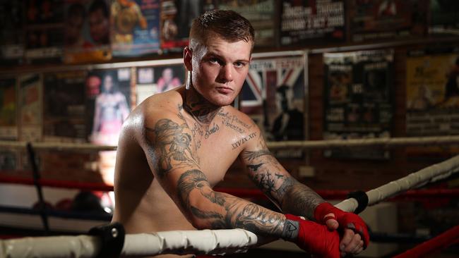 Daniel Lewis training at Southside Boxing Gym, Caringbah. Picture: Brett Costello