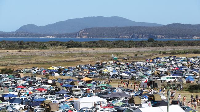 The tent city at Falls Festival at Marion Bay. Picture: NIKKI DAVIS-JONES