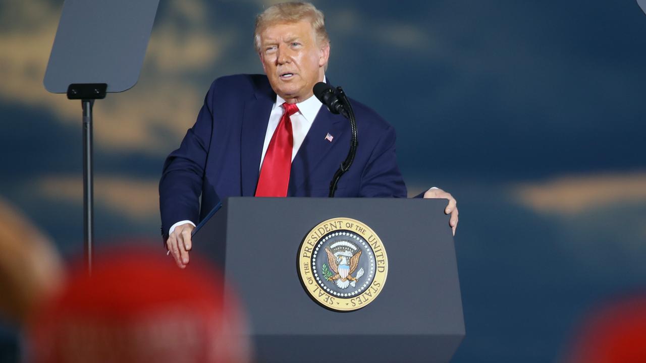 President Trump at a rally in New Hampshire on Friday, US time. Picture: Spencer Platt/Getty Images/AFP