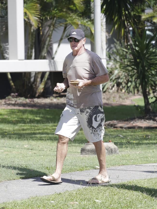 Chris Dawson pictured wearing thongs and boardies enjoyed his leisurely life on Queensland’s Sunshine Coast in 2018