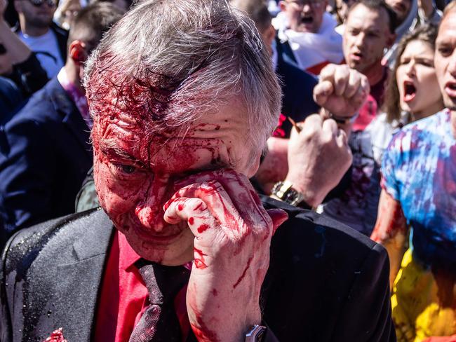 Moment protesters turn on Russian ambassador