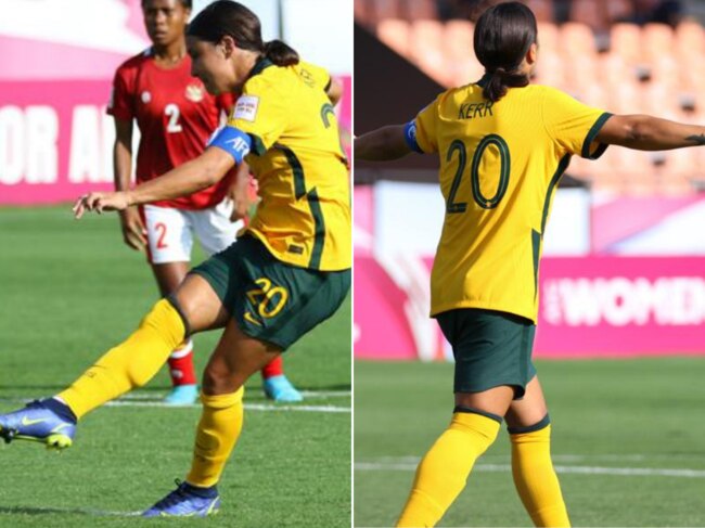 Sam Kerr now stands alone as Australia's greatest ever goal scorer.