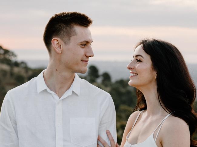 Georgina and Max Davis of Kensington - engagement . Picture: T&G Studio