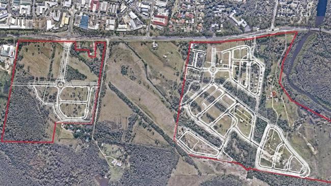 The two areas which relate to the Site R &amp; D development application for a residential subdivision in the West Byron Urban Release Area along Ewingsdale Road.