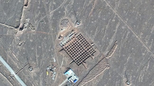 Part of the Fordow nuclear site in Iran, seen from a satellite. Picture: Maxar Technologies