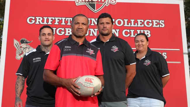 Griffith University Colleges staff Richard Kingi, Johnny Ngauamo, Kurtis Smith and Christina Hickman. Picture: Glenn Hampson