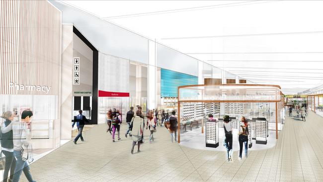 An artist's impression of the retail area inside of the southern terminal.