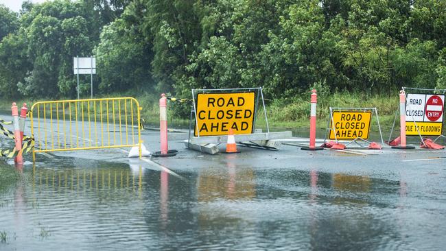 Flooding from Cyclone Alfred has closed roads in Queensland and NSW. Picture: Nigel Hallett