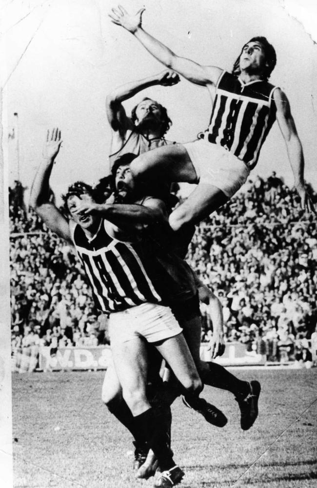 Russell Ebert flies high for a mark in 1971. Picture: Advertiser Library