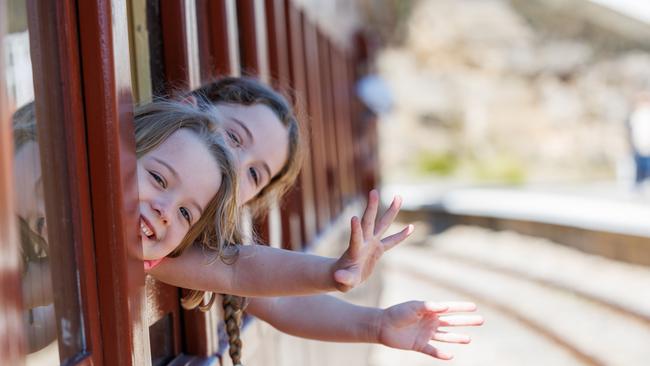 The Zig Zag Railway is the hottest ticket for kids ahead of the school holidays. Pictured is Margot Bennett, 5 and Coco Bennett, 6. Picture: David Swift.