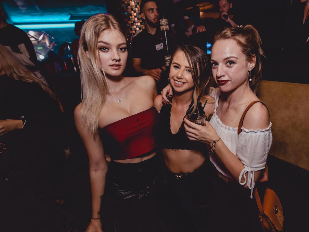 April Bingley, Nisha Nattrass and Lexi Graham at The Bedroom Lounge Bar for Gold Coast Bulletin Nightspotting.