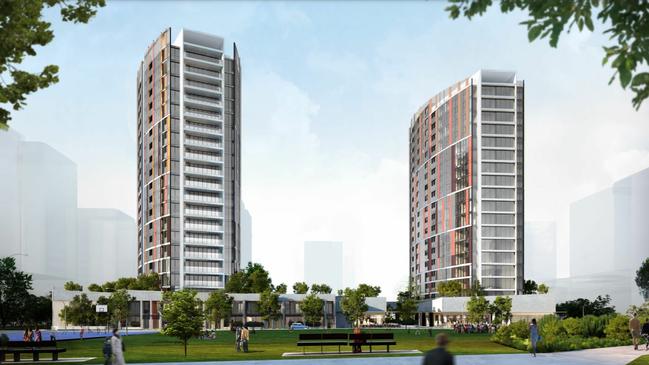 The two towers proposed as part of stage two of the Pagewood Green development.