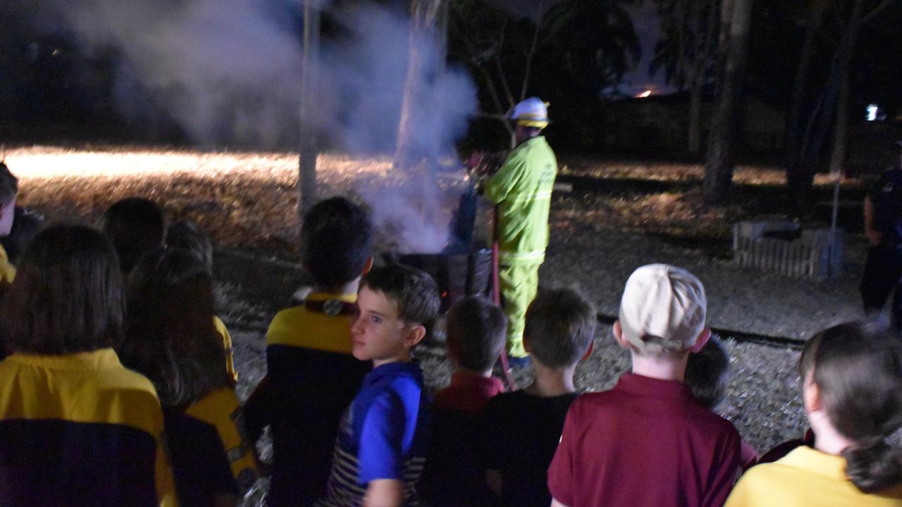 Rockhampton police officers and fire crews visited the Mount Archer Scout Group on Wednesday March 3, 2021. Photos: Vanessa Jarrett