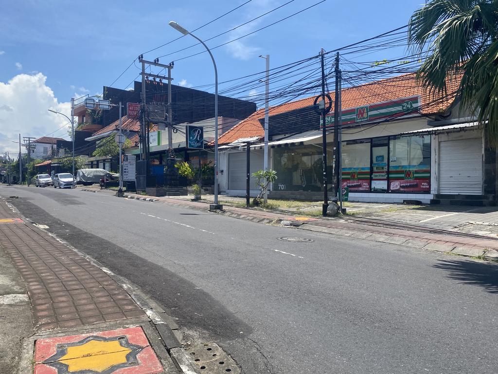 Shops boarded up in Bali. Picture: Natalie Wolfe/news.com.au