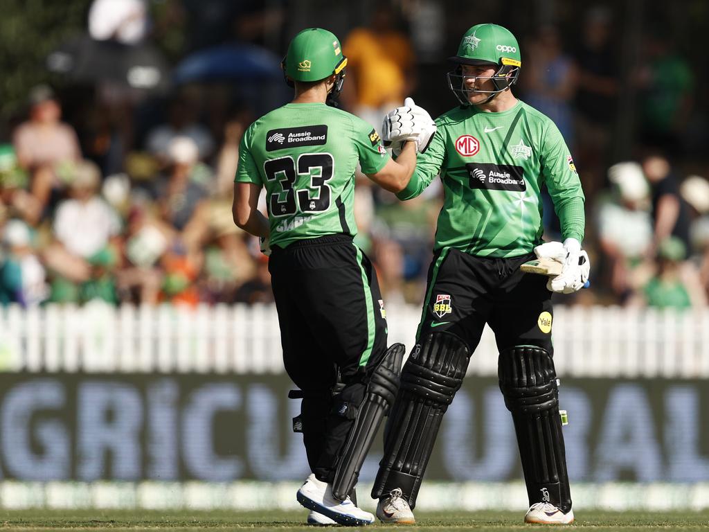 Ring-ins Joe Clarke and Tom Rogers opened the batting for the Stars on Sunday after 10 players tested positive for Covid. Picture: Darrian Traynor/Getty Images