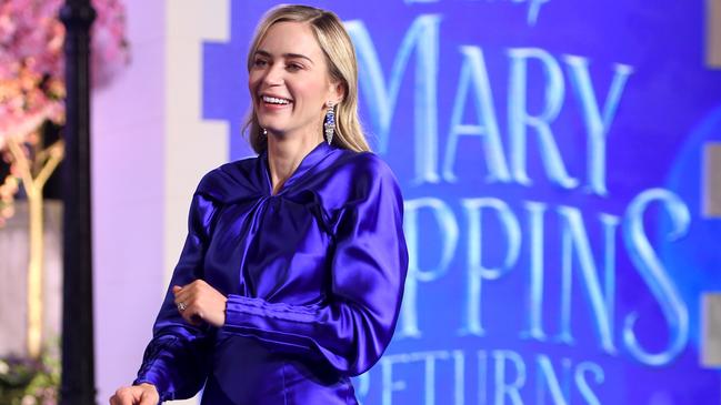 Emily Blunt said she needed “a lot of tequila” to agree to the role of Mary Poppins. Picture: Getty