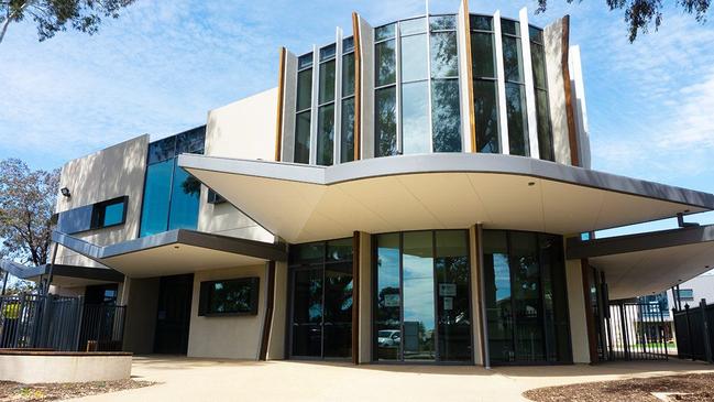 The main entrance to the new McAuley Community School at Hove. The chapel is upstairs.