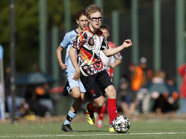 Rockie Gruber, U14 Boys NAIDOC Cup at Lake Macquarie Regional Football Facility. Picture: Michael Gorton